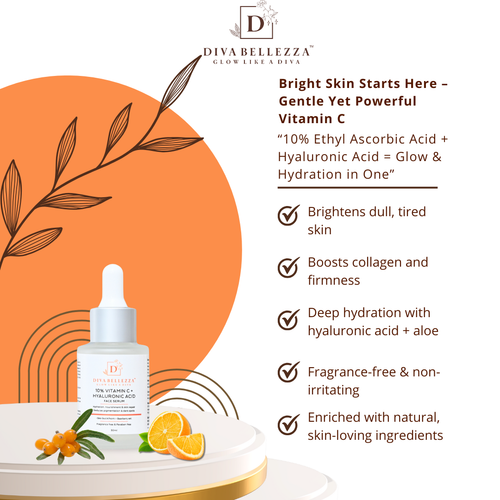 DivaBellezza™  Radiance Booster Combo | Vitamin C De-Pigmentation Face Wash + Vitamin C 10% & Hyaluronic Acid Serum