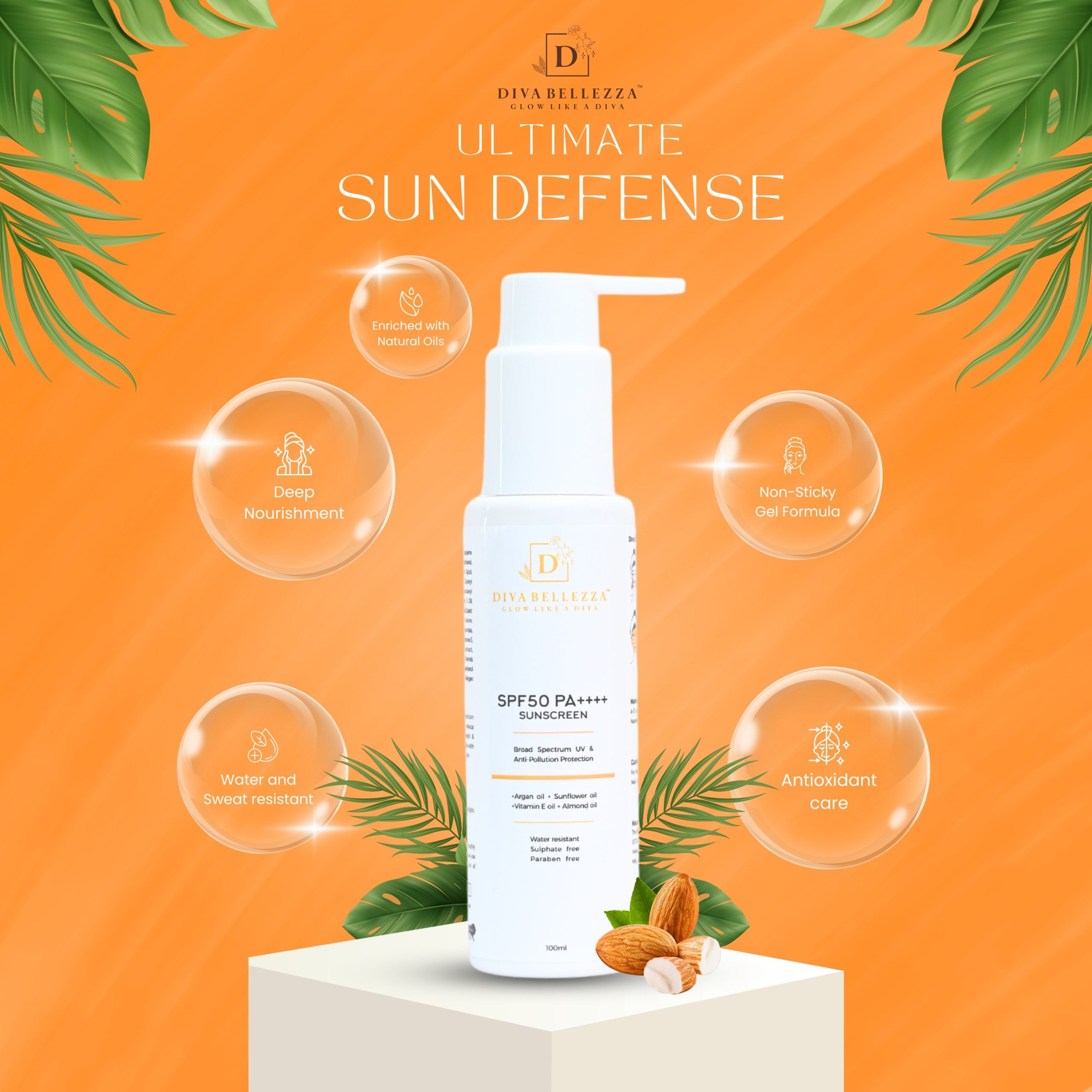 DivaBellezza™  SPF 50 PA++++ Broad Spectrum Sunscreen